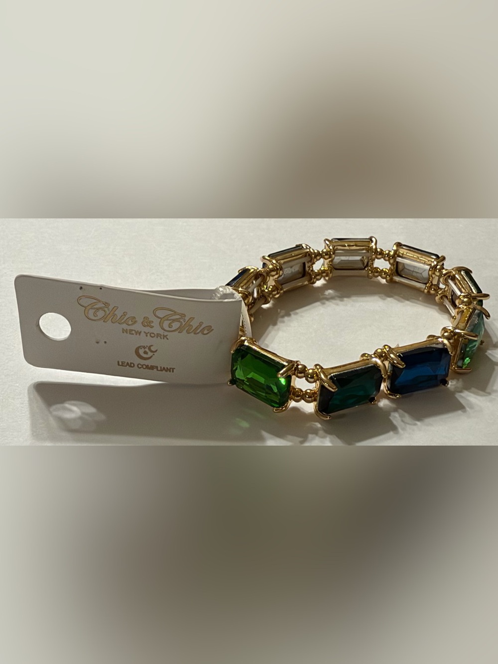 Chic & Chic Multicolor Stone Gold-Tone Bracelet NWT